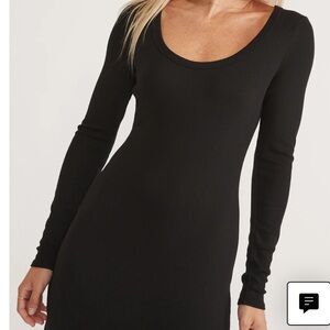 Marine Layer black ribbed midi dress (M)